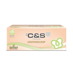 Khăn giấy lau mặt C&S hộp rút 130 tờ * 3 lớp
