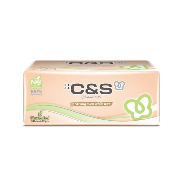 Khăn giấy lau mặt C&S (gói rút, dập nổi 3 chiều)